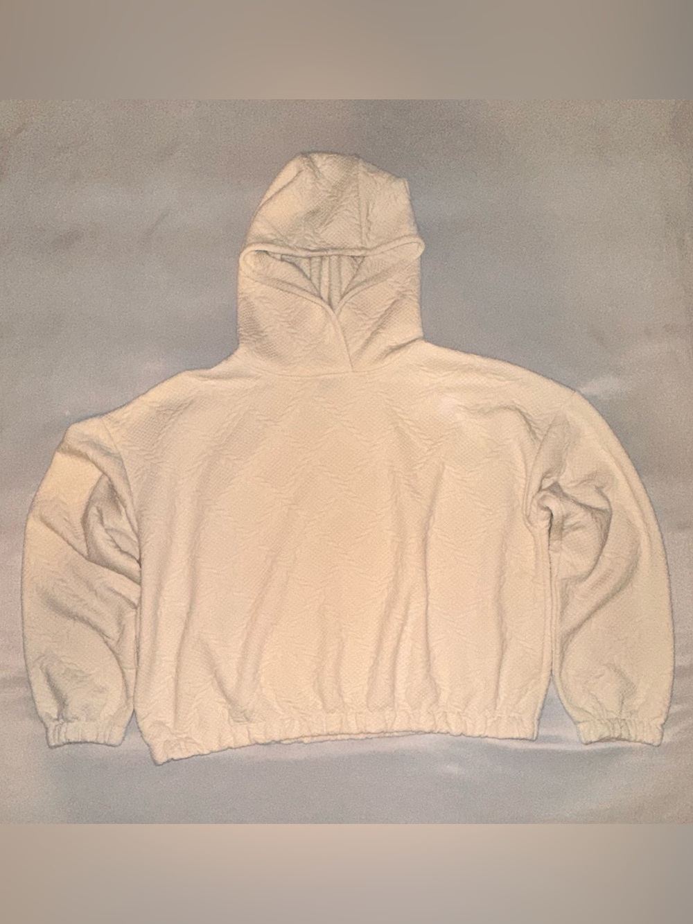 Primark Cream Textured Crewneck Hoodie Sweater